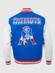 New England Patriots Blue & White Wool Varsity Jacket