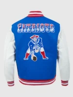 New England Patriots Blue & White Wool Varsity Jacket