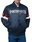 Patriots Super Bowl LX Blue Satin Jacket