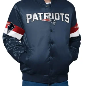 Patriots Super Bowl LX Blue Satin Jacket