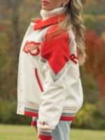 Detroit Red Wings 100th Season White Varsity Jacket - Image 2