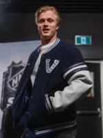 Elias Pettersson Canucks Blue Varsity Bomber Jacket - Image 2