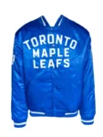 Toronto Maple Leafs Blue Satin Varsity Jacket