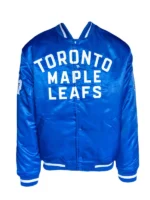 Toronto Maple Leafs Blue Satin Varsity Jacket