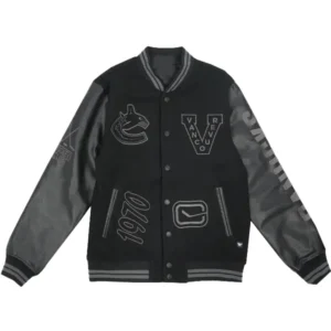 NHL Vancouver Canucks Wild Collective Black Varsity Jacket