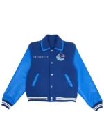 Vancouver Canucks Orca Blue Wool Varsity Jacket