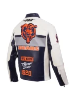 Chicago Bears NFC North 2025 Blue Moto Leather Jacket