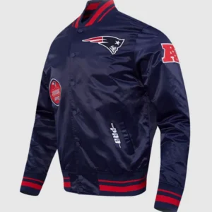 Patriots Super Bowl 60 Blue Satin Jacket