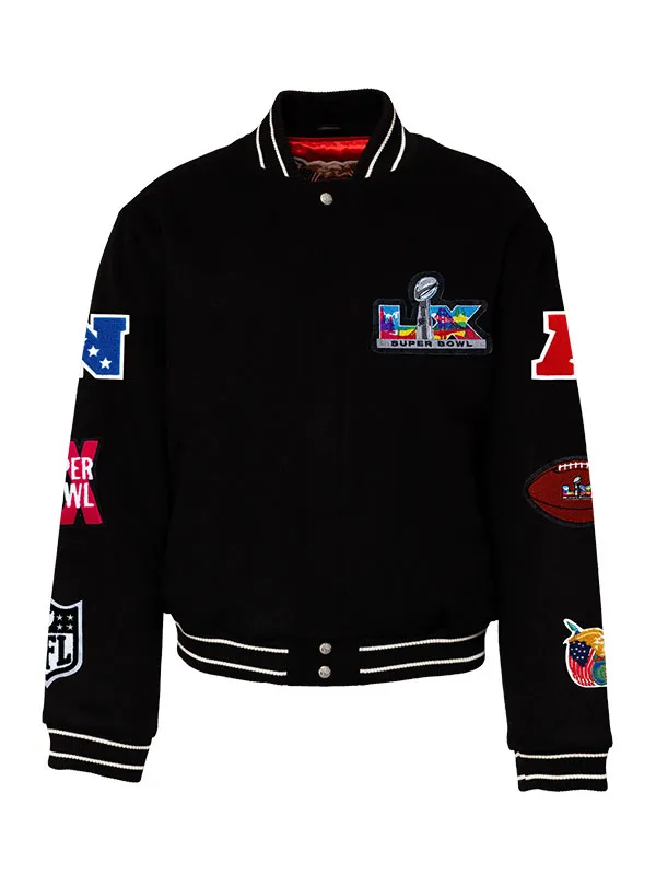 Super Bowl LX 2026 Wool & Leather Varsity Jacket
