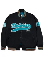 NFL Miami Dolphins x Golf Wang Black Satin Varsity Jacket