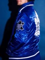Toronto Maple Leafs Blue Satin Varsity Jacket