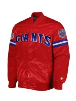 New York Giants Enisa Nikaj Satin Varsity Jacket - Image 2