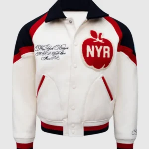New York Rangers White Wool Varsity Jacket