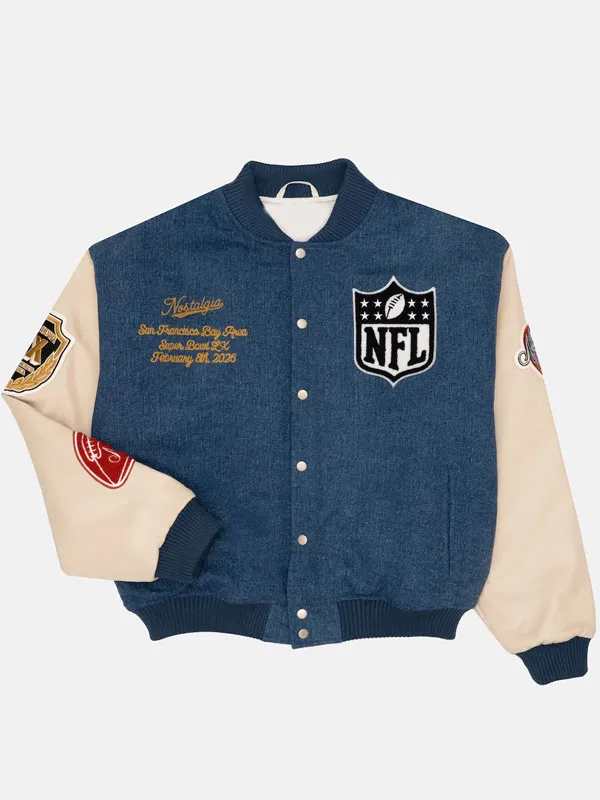 Super Bowl LX Home Turf Blue Varsity Jacket