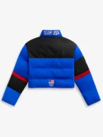 Team USA Winter Olympics Blue Cropped Puffer Jacket