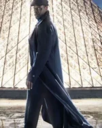 Omar Sy Lupin Black Long Coat