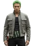One Piece S02 Mackenyu Grey Leather Jacket