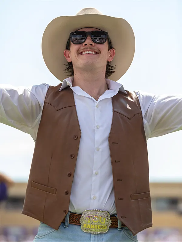PBR Texas Rattlers Brown Leather Vest PBR Texas Rattlers Brown Leather Vest