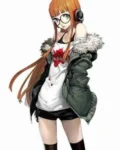 Persona 5 Futaba Sakura Shearling Hooded Jacket