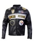 Pittsburgh Steelers 2025 Unisex Black Moto Jacket