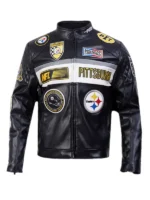 Pittsburgh Steelers 2025 Unisex Black Moto Jacket
