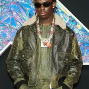 Rema MTV VMA 2023 Bomber Leather Jacket