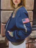 Resident Evil 4 Leon Kennedy Blue Bomber Jacket - Image 3