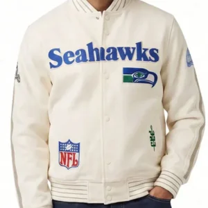 Seattle Seahawks 2026 Cream NFL Varsity Jacket
