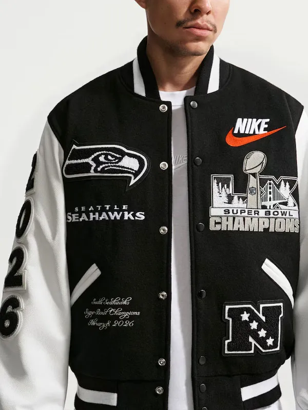 Seattle Seahawks Super Bowl LX Destroyer Jacket Seattle Seahawks Super Bowl LX Destroyer Jacket