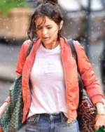 Selena Gomez Rainy Day In New York Bomber Jacket