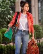 Selena Gomez Rainy Day In New York Bomber Jacket