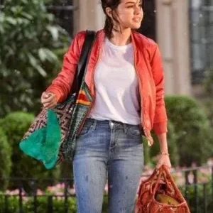 Selena Gomez Rainy Day In New York Bomber Jacket