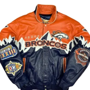 Denver Broncos Back-to-Back Super Bowl Leather Jacket