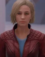 Sarah Morgan Starfield Maroon Leather Jacket