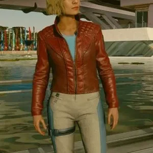 Sarah Morgan Starfield Maroon Leather Jacket
