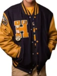 Men’s Letterman Black and Yellow Varsity Jacket