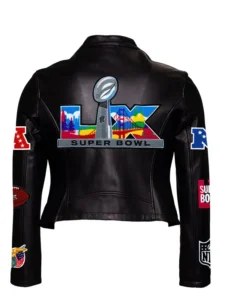 Super Bowl LX 2026 Women’s Moto Leather Jacket Super Bowl LX 2026 Women’s Moto Leather Jacket
