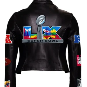 Super Bowl LX 2026 Women’s Moto Leather Jacket