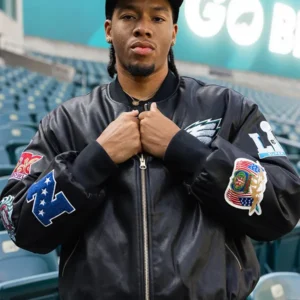 Super Bowl LIX Philadelphia Eagles Bubba Collins Leather Jacket