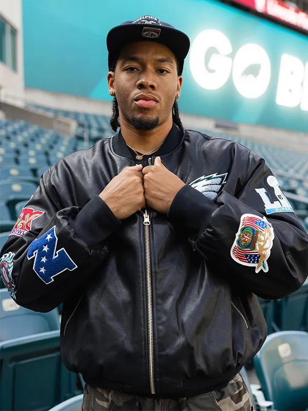 Super Bowl LIX Philadelphia Eagles Bubba Collins Leather Jacket