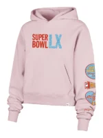 Super Bowl LX 2026 Pink Cropped Hoodie