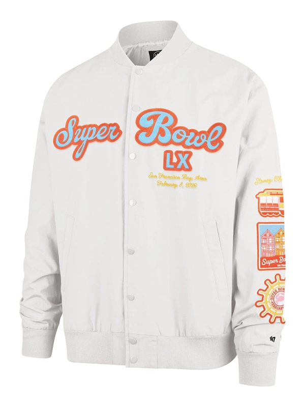 Super Bowl LX ’47 Grey Twill Bomber Jacket 2026 Super Bowl LX ’47 Grey Twill Bomber Jacket 2026
