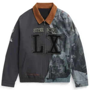 Super Bowl LX 2026 Black Workwear Bomber Jacket