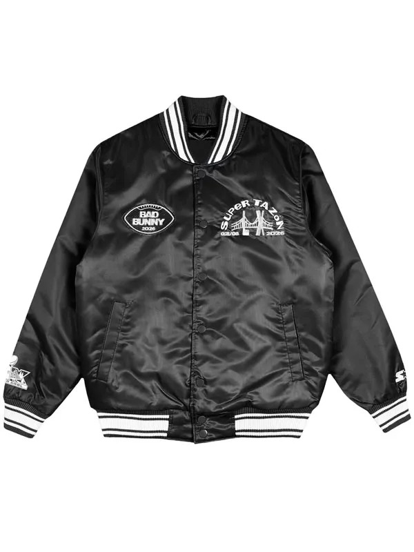 Super Tazón x Bad Bunny Black Starter Jacket Super Tazón x Bad Bunny Black Starter Jacket