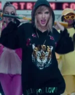 Taylor Swift Tiger Printed Black Hoodie