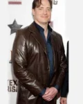 Texas Honors Brendan Fraser Brown Coat
