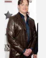 Texas Honors Brendan Fraser Brown Coat
