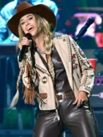 Lainey Wilson CMT Awards Beige Fringe Leather Jacket - Image 3