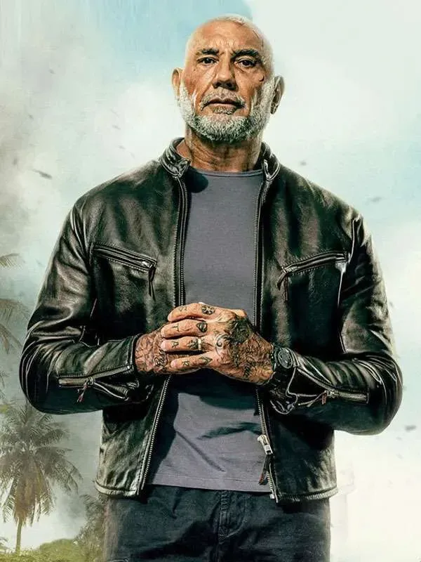Dave Bautista Black Leather Jacket 2026 Movie