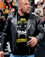Triple H WWE Black Leather Jacket